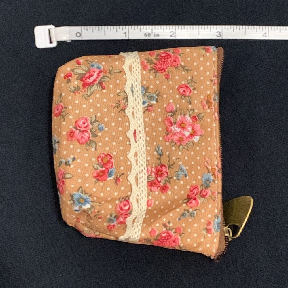 Boho Cottagecore Floral Lace Trim Mini Coin Purse - Picture 5 of 5
